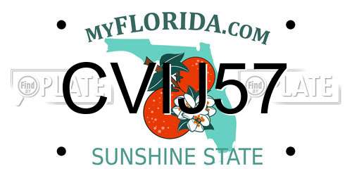 CVIJ57 Florida License Plate