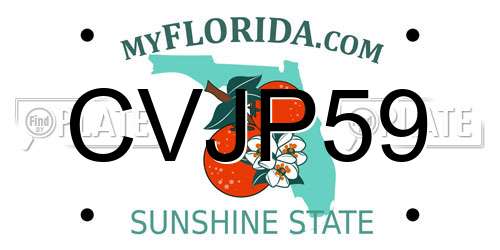 CVJP59 Florida License Plate