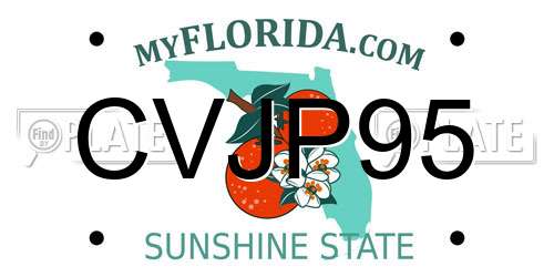 CVJP95 Florida License Plate
