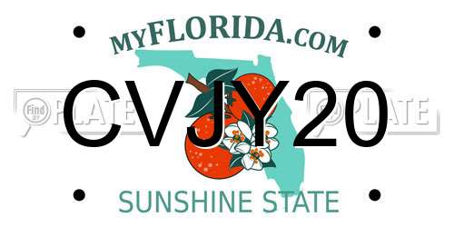 CVJY20 Florida License Plate