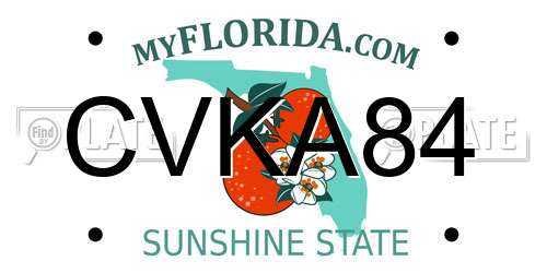 CVKA84 Florida License Plate