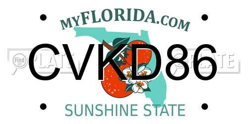 CVKD86 Florida License Plate