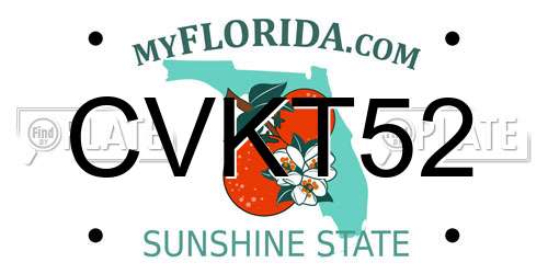 CVKT52 Florida License Plate