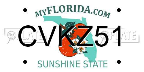 CVKZ51 Florida License Plate