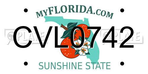 CVL0742 Florida License Plate