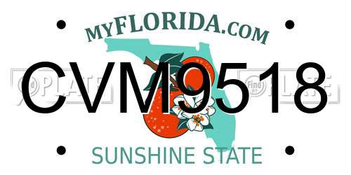 CVM9518 Florida License Plate
