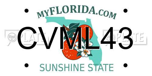 CVML43 Florida License Plate