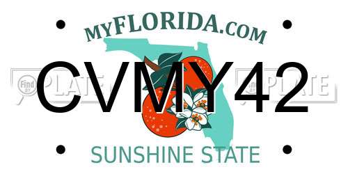 CVMY42 Florida License Plate