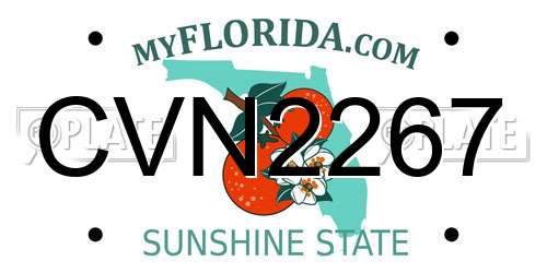 CVN2267 Florida License Plate