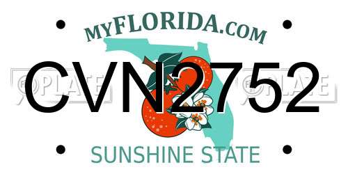 CVN2752 Florida License Plate