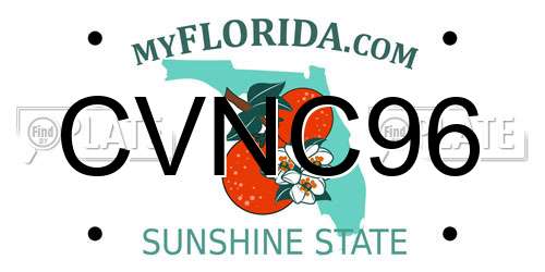 CVNC96 Florida License Plate