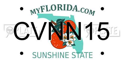 CVNN15 Florida License Plate