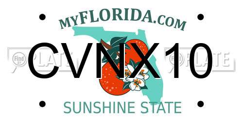 CVNX10 Florida License Plate