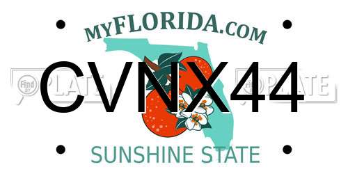 CVNX44 Florida License Plate
