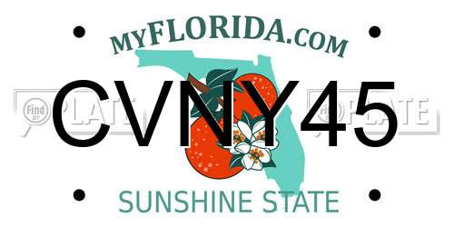 CVNY45 Florida License Plate