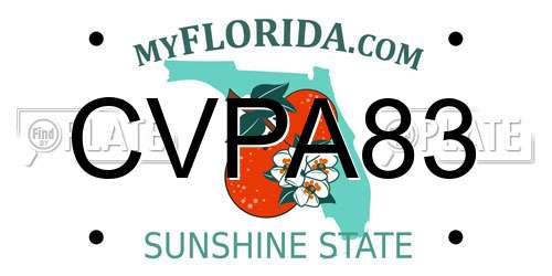 CVPA83 Florida License Plate