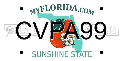 CVPA99 Florida License Plate