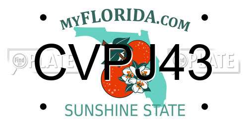CVPJ43 Florida License Plate