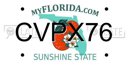CVPX76 Florida License Plate