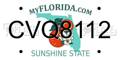 CVQ8112 Florida License Plate