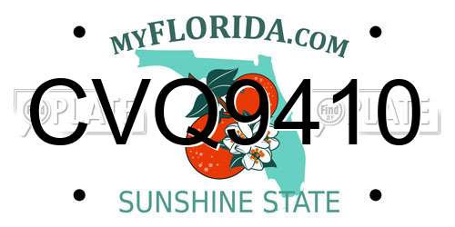 CVQ9410 Florida License Plate