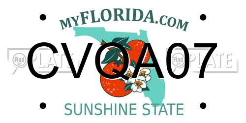 CVQA07 Florida License Plate