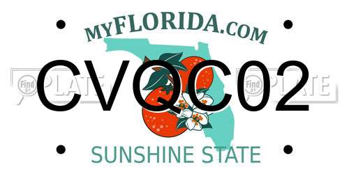CVQC02 Florida License Plate
