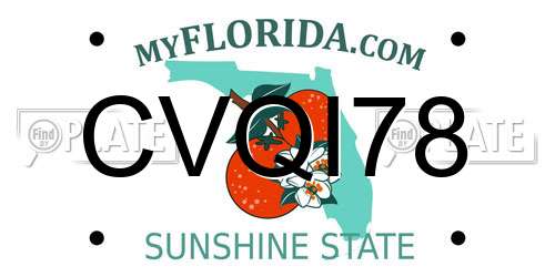 CVQI78 Florida License Plate