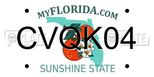 CVQK04 Florida License Plate