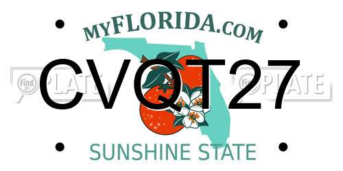 CVQT27 Florida License Plate