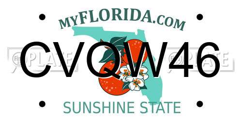 CVQW46 Florida License Plate