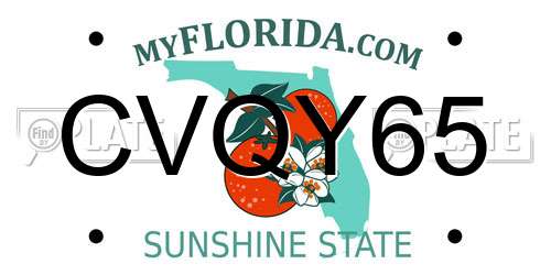 CVQY65 Florida License Plate
