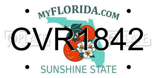 CVR1842 Florida License Plate