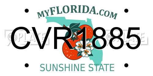 CVR1885 Florida License Plate