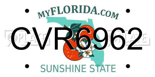 CVR6962 Florida License Plate