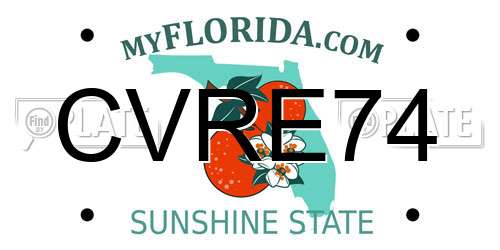 CVRE74 Florida License Plate