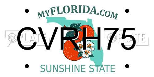 CVRH75 Florida License Plate