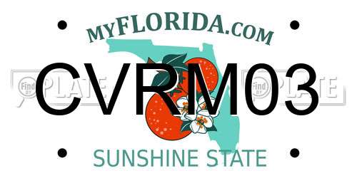CVRM03 Florida License Plate