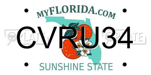 CVRU34 Florida License Plate