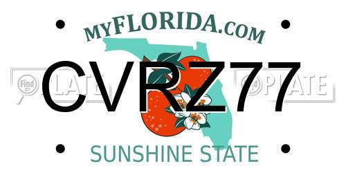 CVRZ77 Florida License Plate