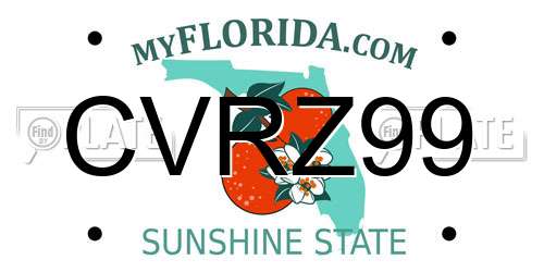 CVRZ99 Florida License Plate