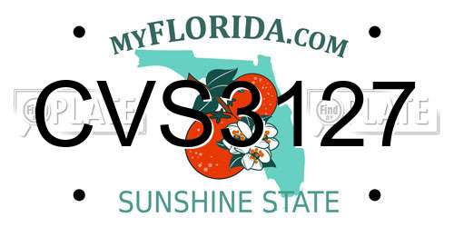 CVS3127 Florida License Plate