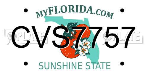 CVS7757 Florida License Plate