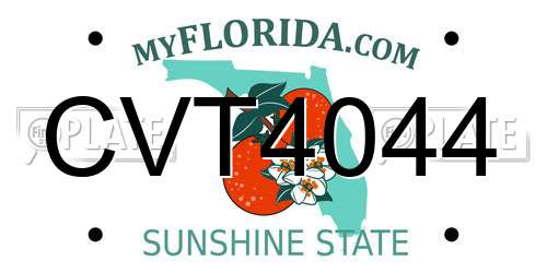 CVT4044 Florida License Plate