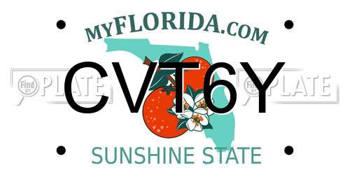 CVT6Y Florida License Plate