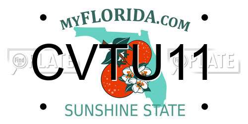 CVTU11 Florida License Plate