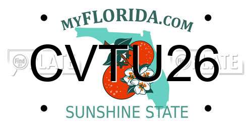 CVTU26 Florida License Plate