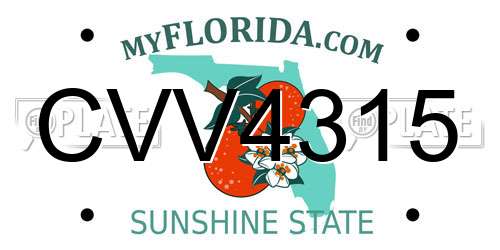CVV4315 Florida License Plate