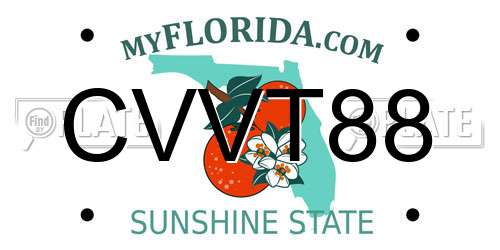 CVVT88 Florida License Plate