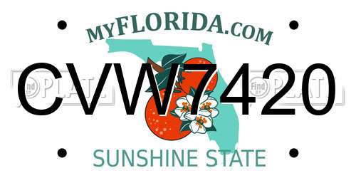 CVW7420 Florida License Plate